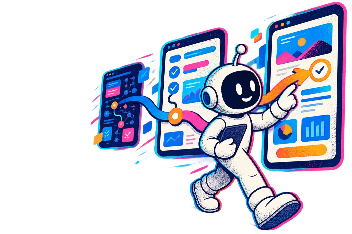A QQuantum maker guides an abstract product journey.