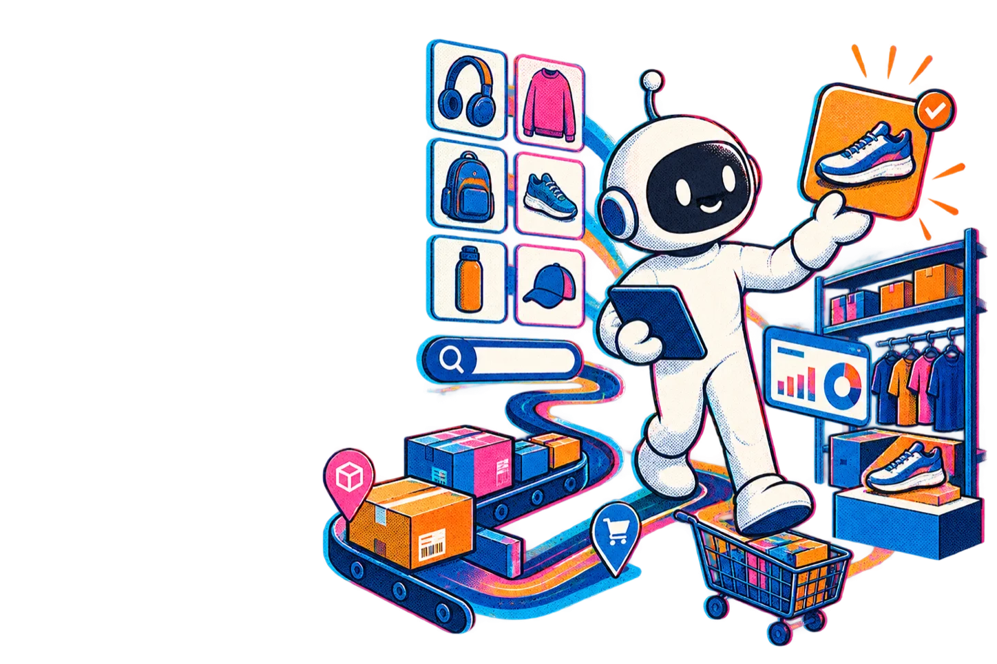 Maker organizing order data into a retail experience
