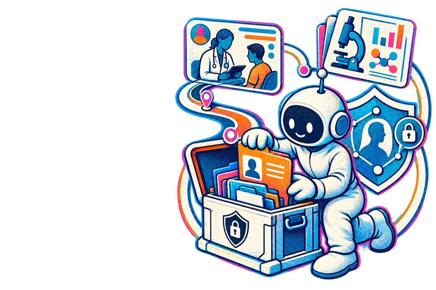 Maker protecting clinical records within a care perimeter