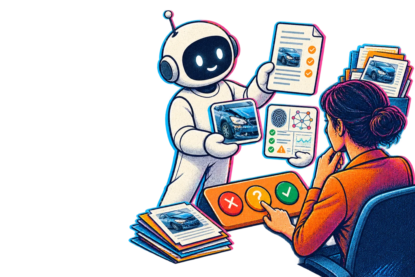 Maker assembling a reviewable insurance claims file