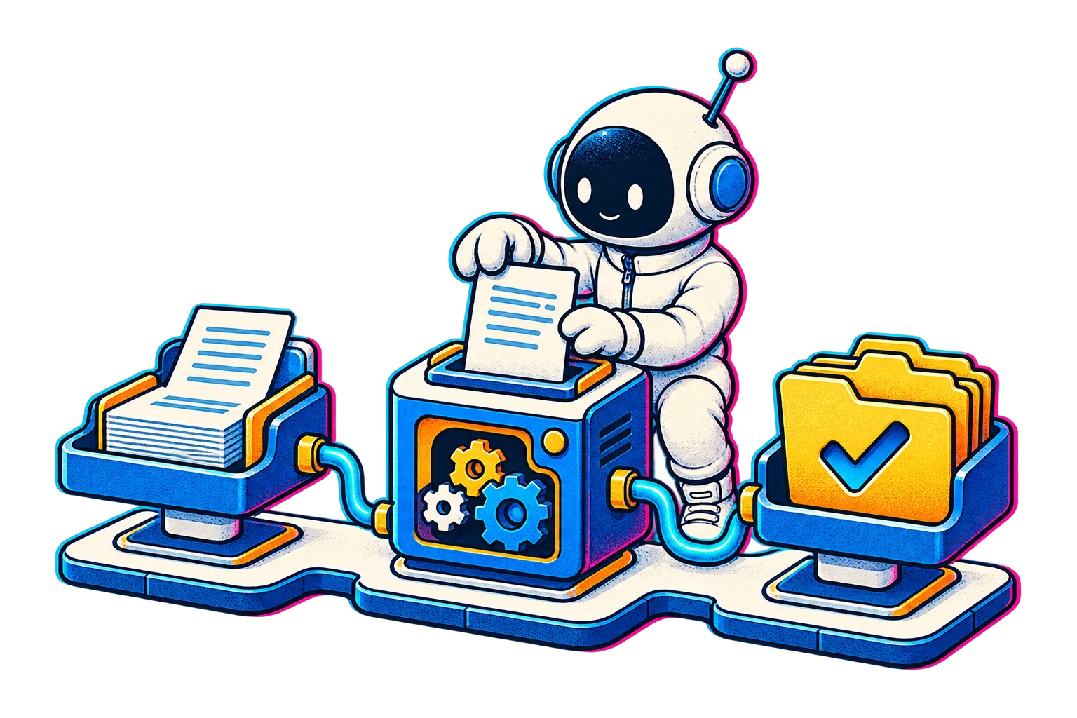 The Little Builder coordinating connected document, tool and completed-work stations
