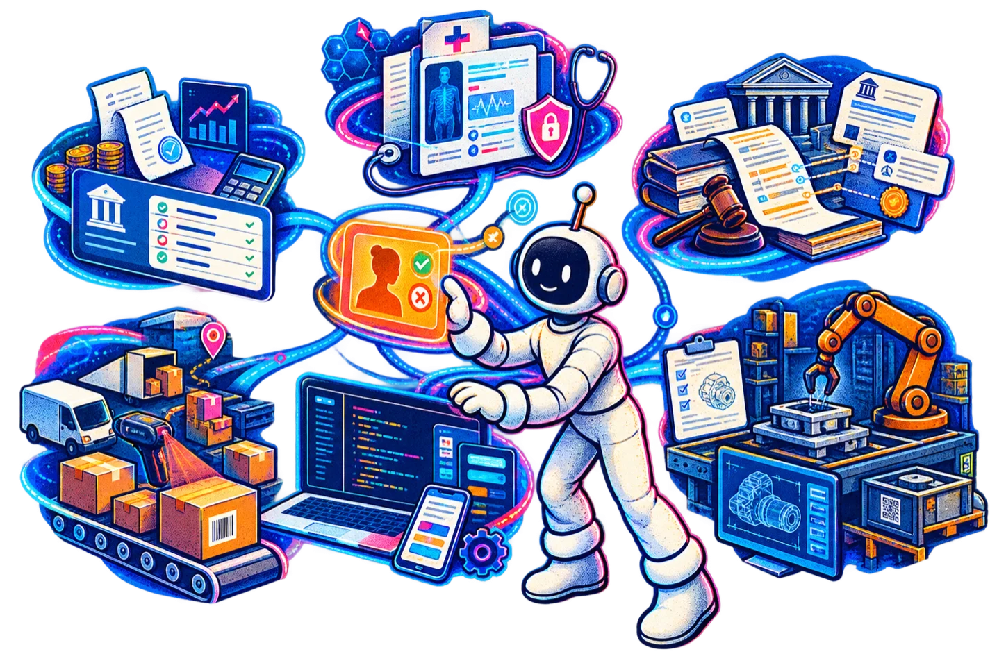 Maker coordinating accountable AI workflows across different industries