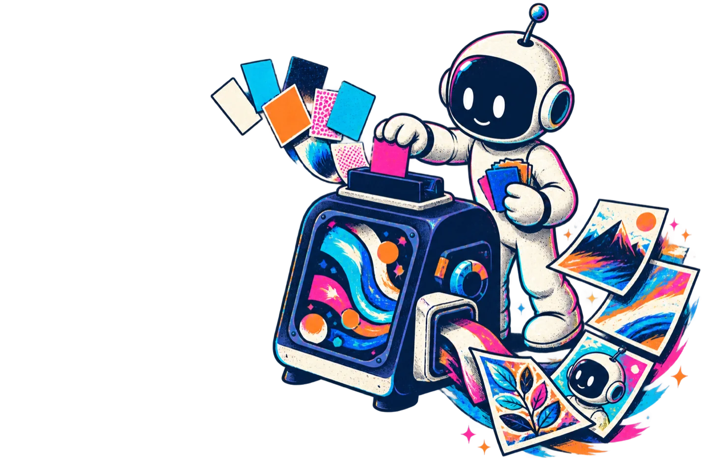 A QQuantum maker guides a stream of visual swatches through a style-training console.