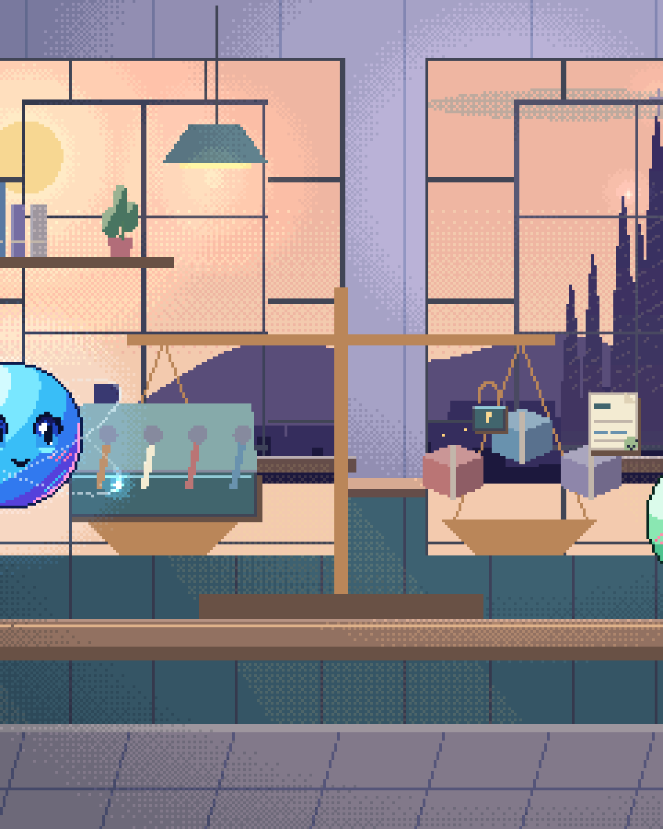 Pixel illustration for Build vs Buy AI: a balanced comparison of an open toolkit of connectors, components and documented tools and a sealed component crate with provenance cards.