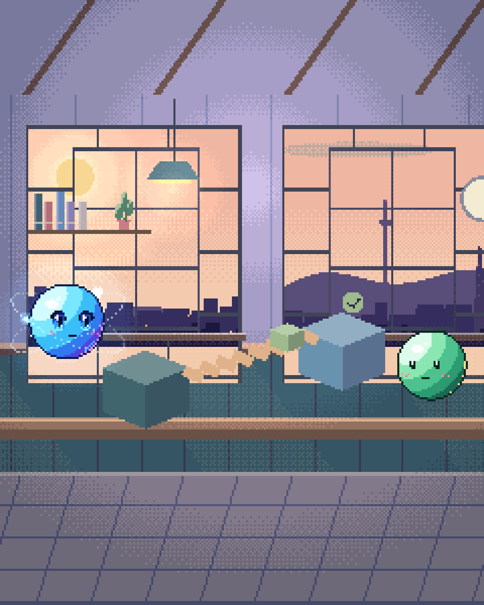 Pixel illustration for How We Work: wooden bridge pieces joining a prototype to a finished platform.