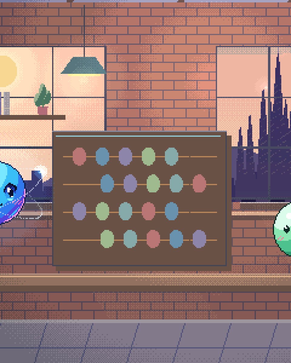 Pixel illustration for The Business Case for Owning Your AI: an abacus beside a ledger and a measured work sample.