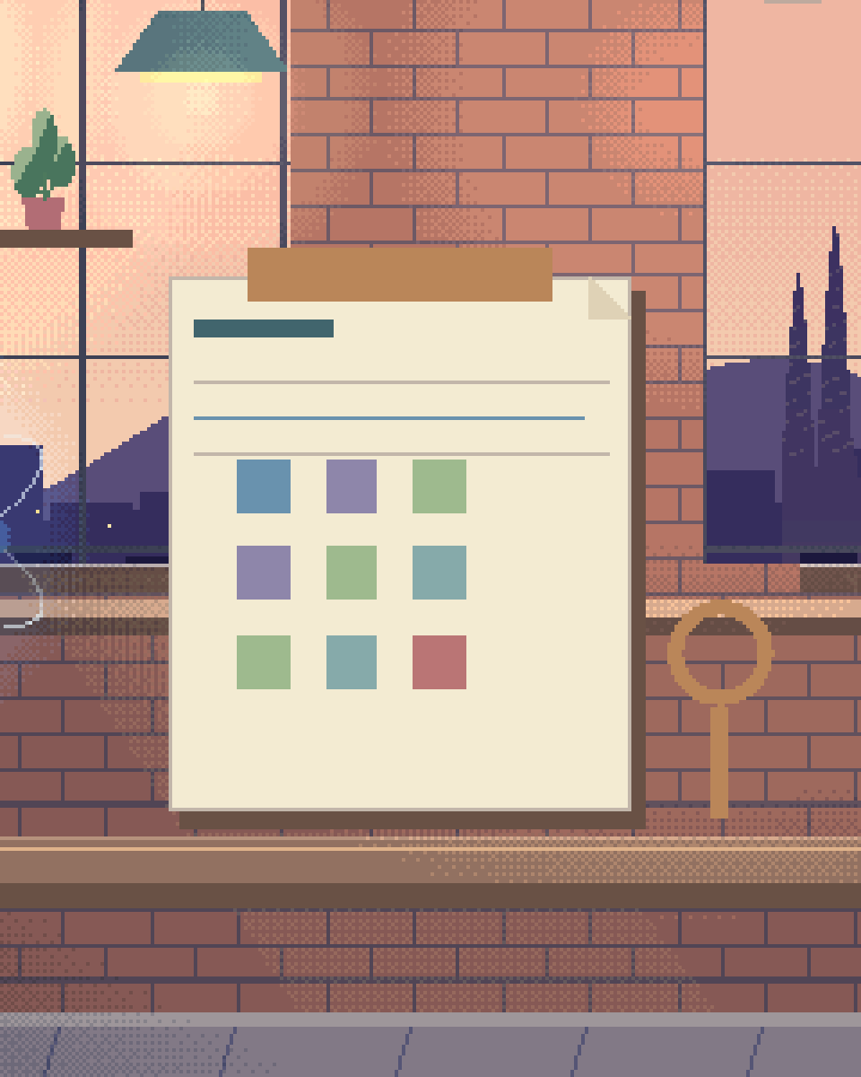 Pixel illustration for HR Onboarding Automation: a welcome kit, access key and onboarding checklist.