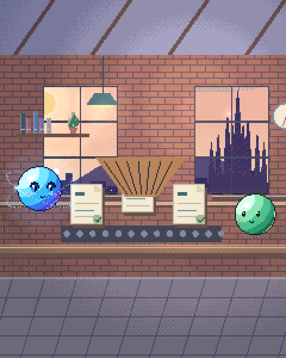 Pixel illustration for AI Lead Qualification: a physical sieve separating complete cards from cards needing attention.
