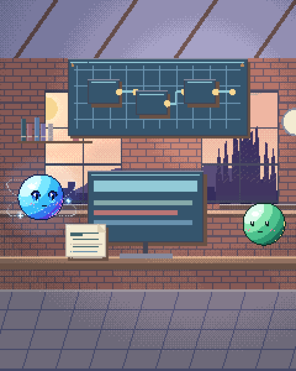Pixel illustration for Web Application Prototypes: an architectural drawing beside a small working screen.