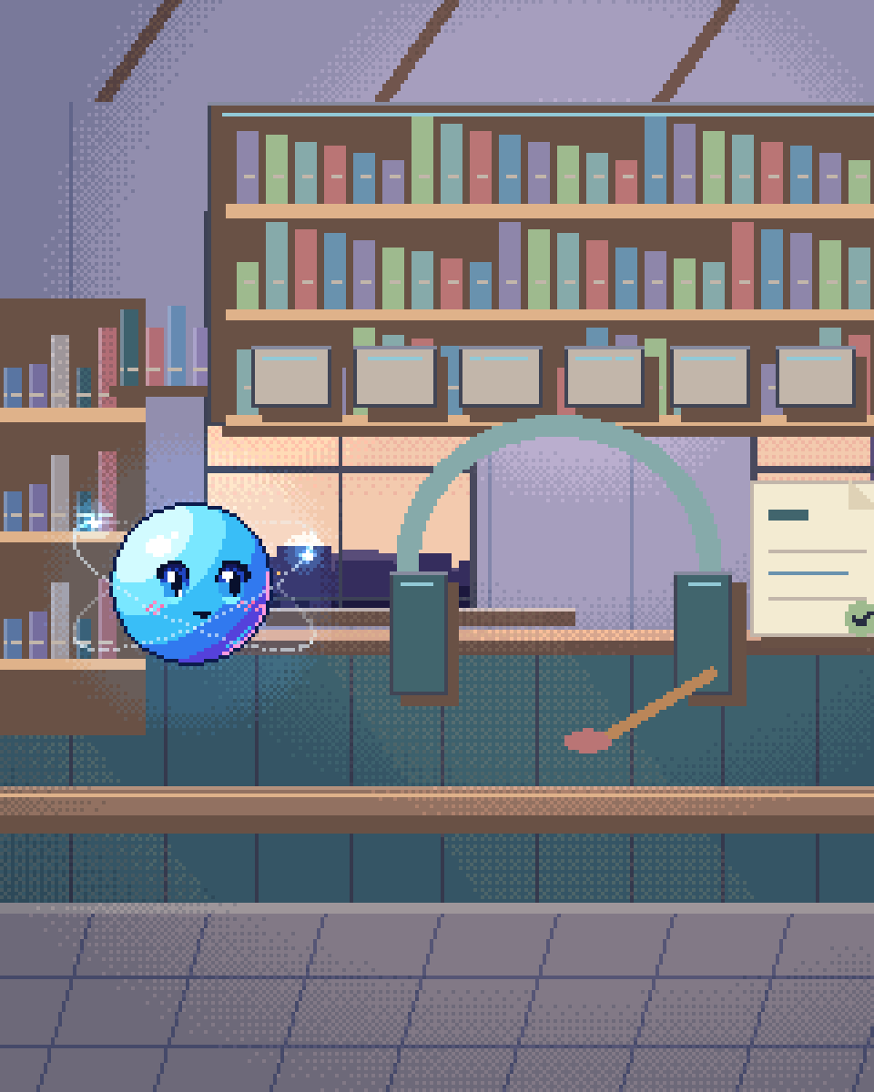 Pixel illustration for Client Query Desk: a support headset beside a reply card and an escalation bell.