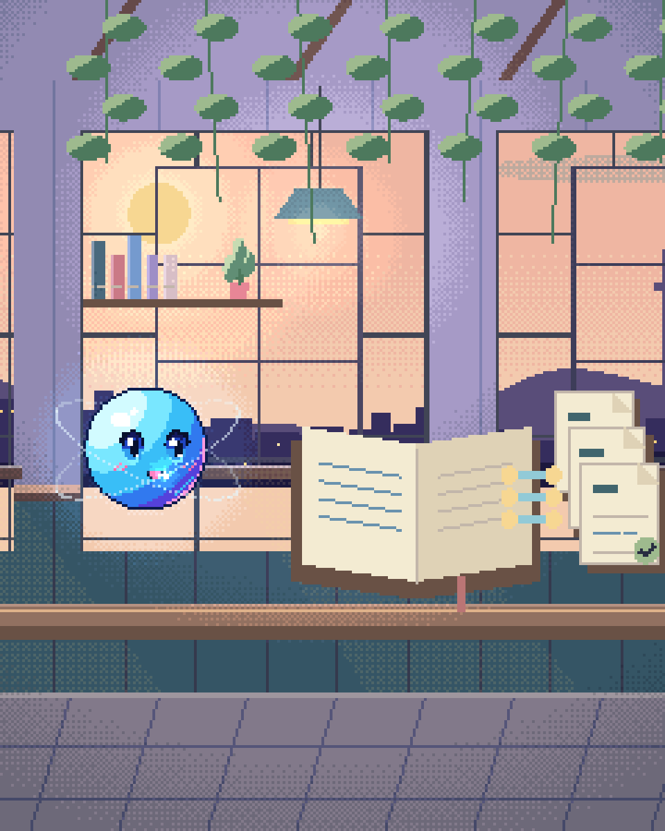 Pixel illustration for CAP Subsidy & Compliance Paperwork: a ledger linked to source slips and checked records.