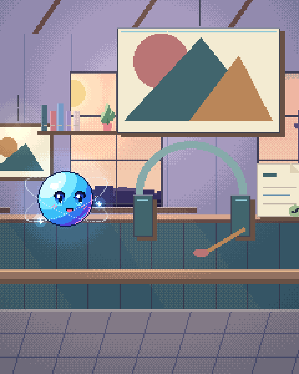 Pixel illustration for Player Support: a support headset beside a reply card and an escalation bell.
