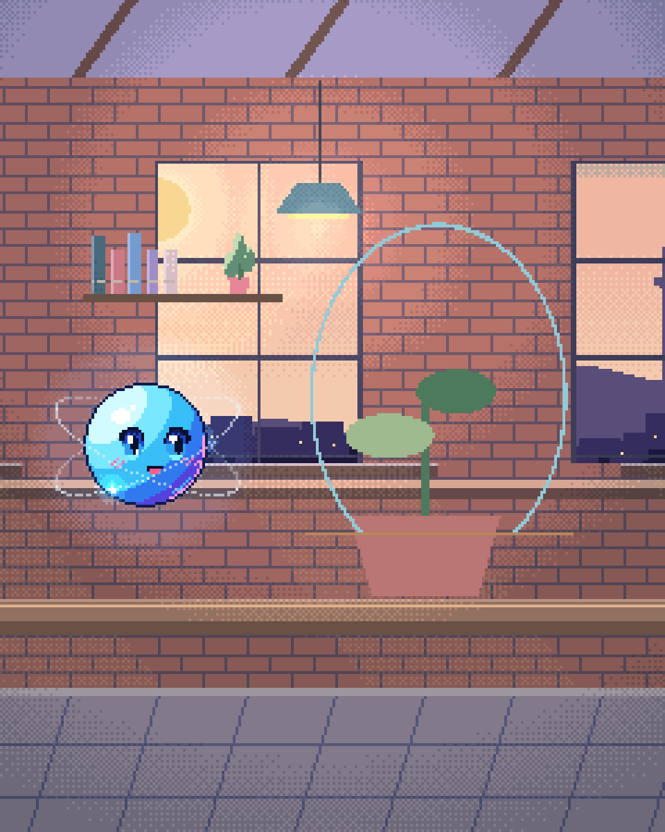 Pixel illustration for Environmental Permitting: a seedling under a lifted glass test dome.
