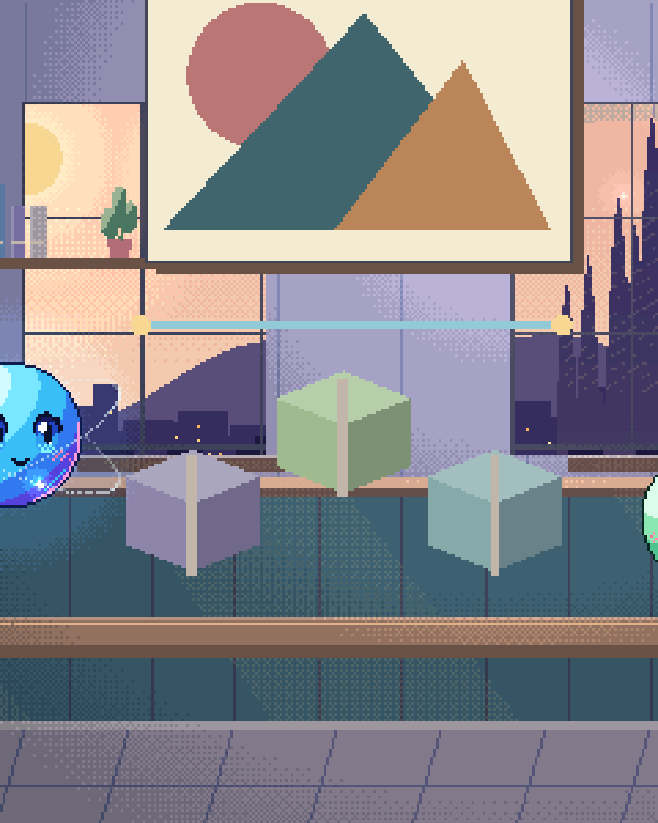 Pixel illustration for Supplier Ordering & Stock: cargo crates linked by a planning route.