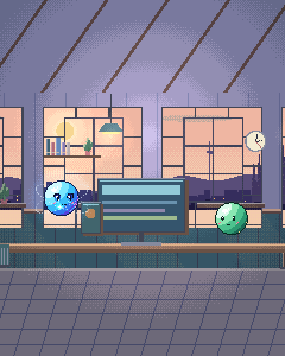 Pixel illustration for SaaS & Technology: an application console with interchangeable tools.