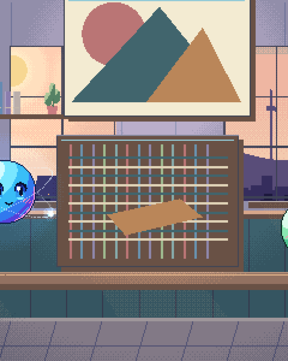 Pixel illustration for Tour Operator Operations: a loom weaving coloured threads between connected systems.