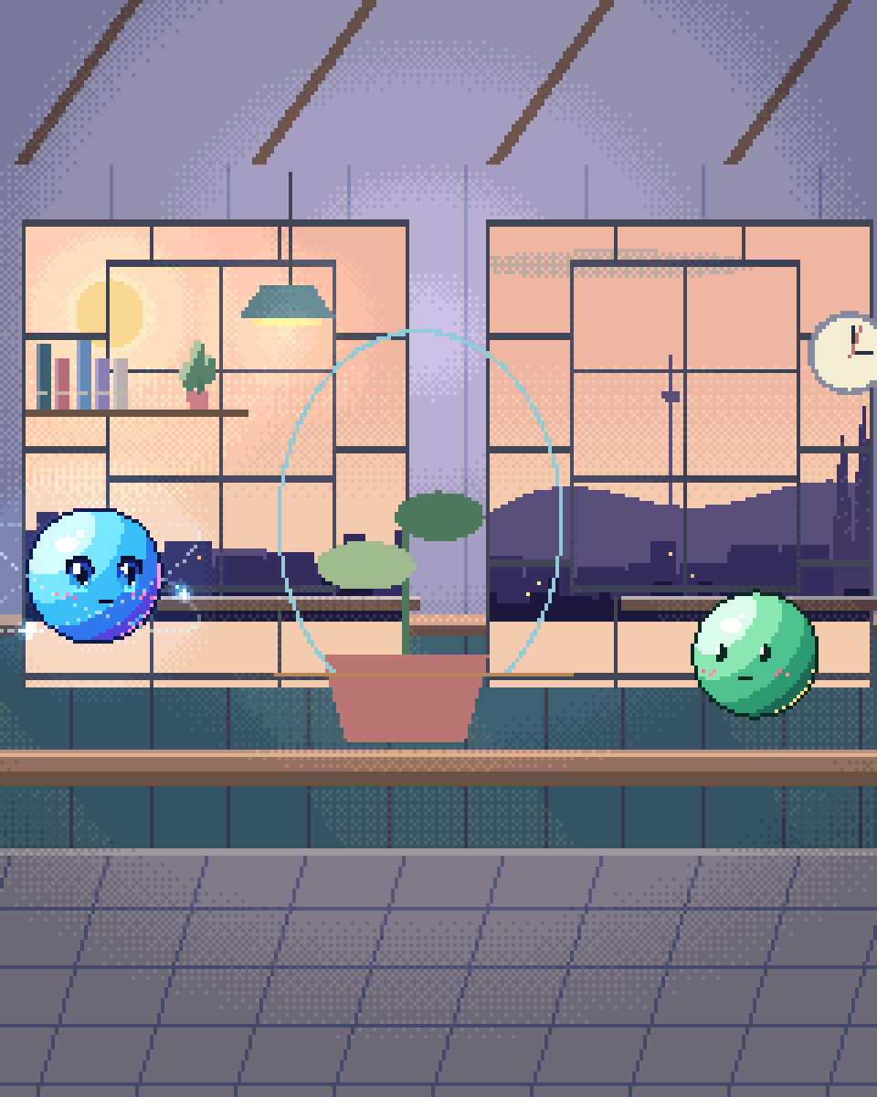 Pixel illustration for Wine & Spirits: a seedling under a lifted glass test dome.