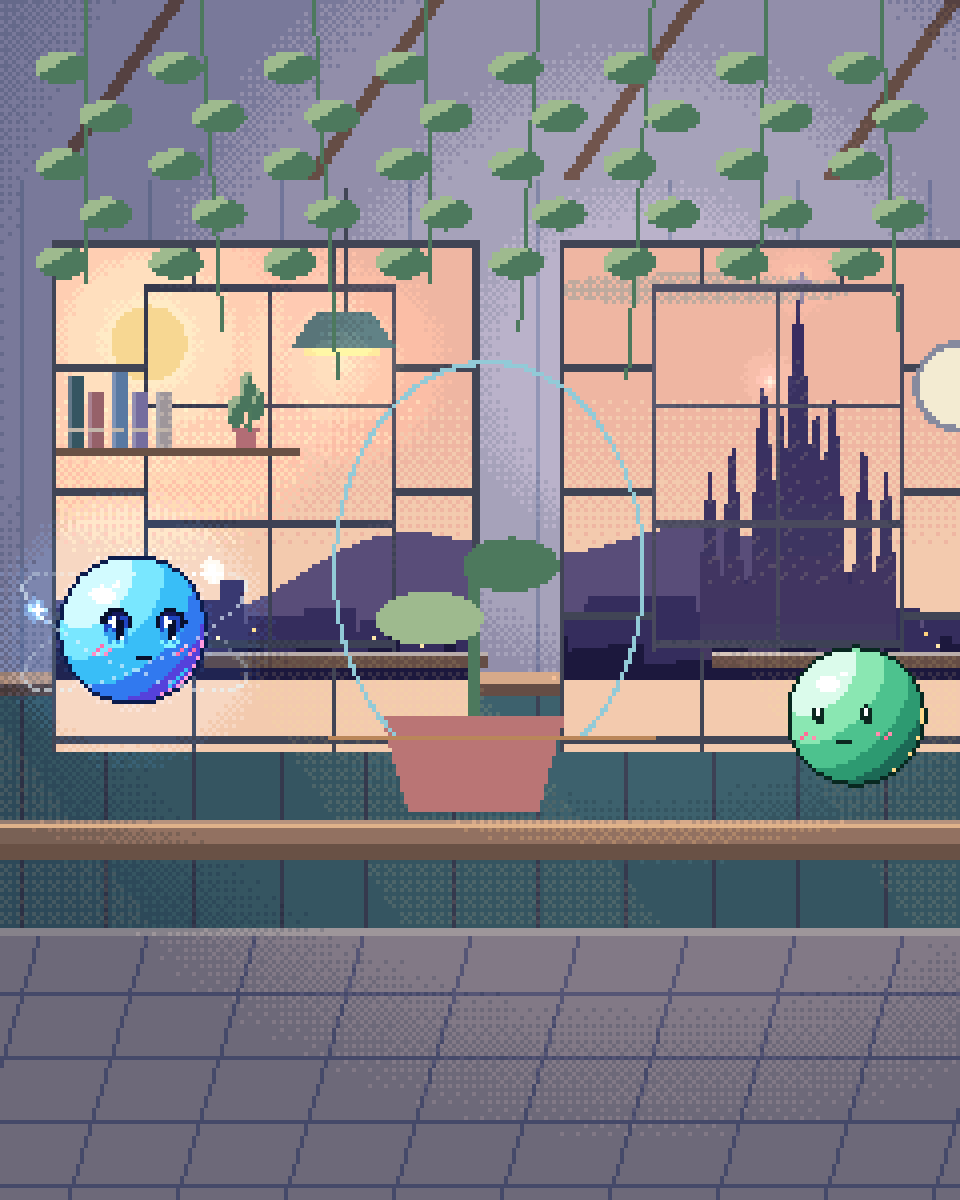 Pixel illustration for AI MVP Development: a seedling under a lifted glass test dome.