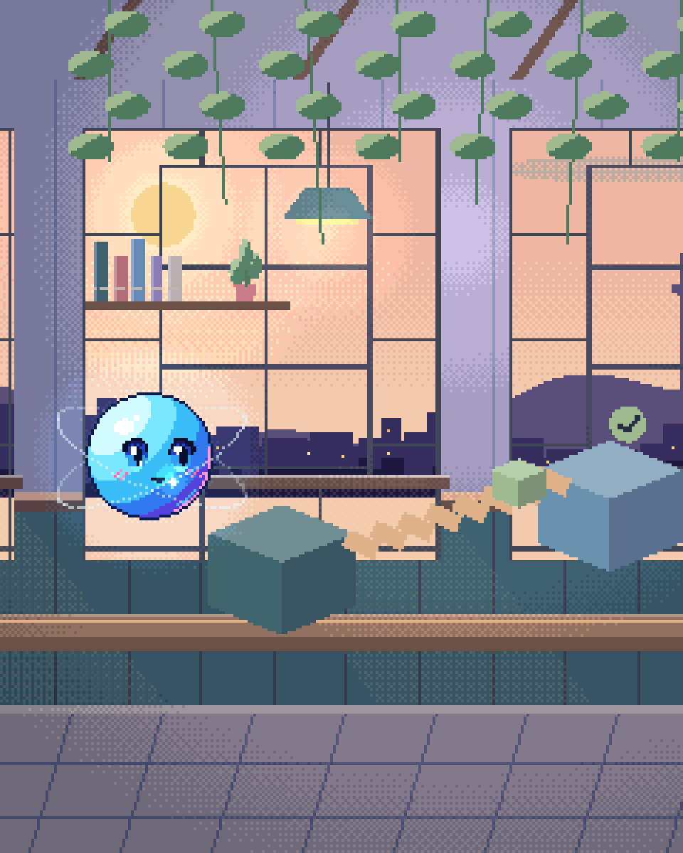 Pixel illustration for Prototype to Production: wooden bridge pieces joining a prototype to a finished platform.