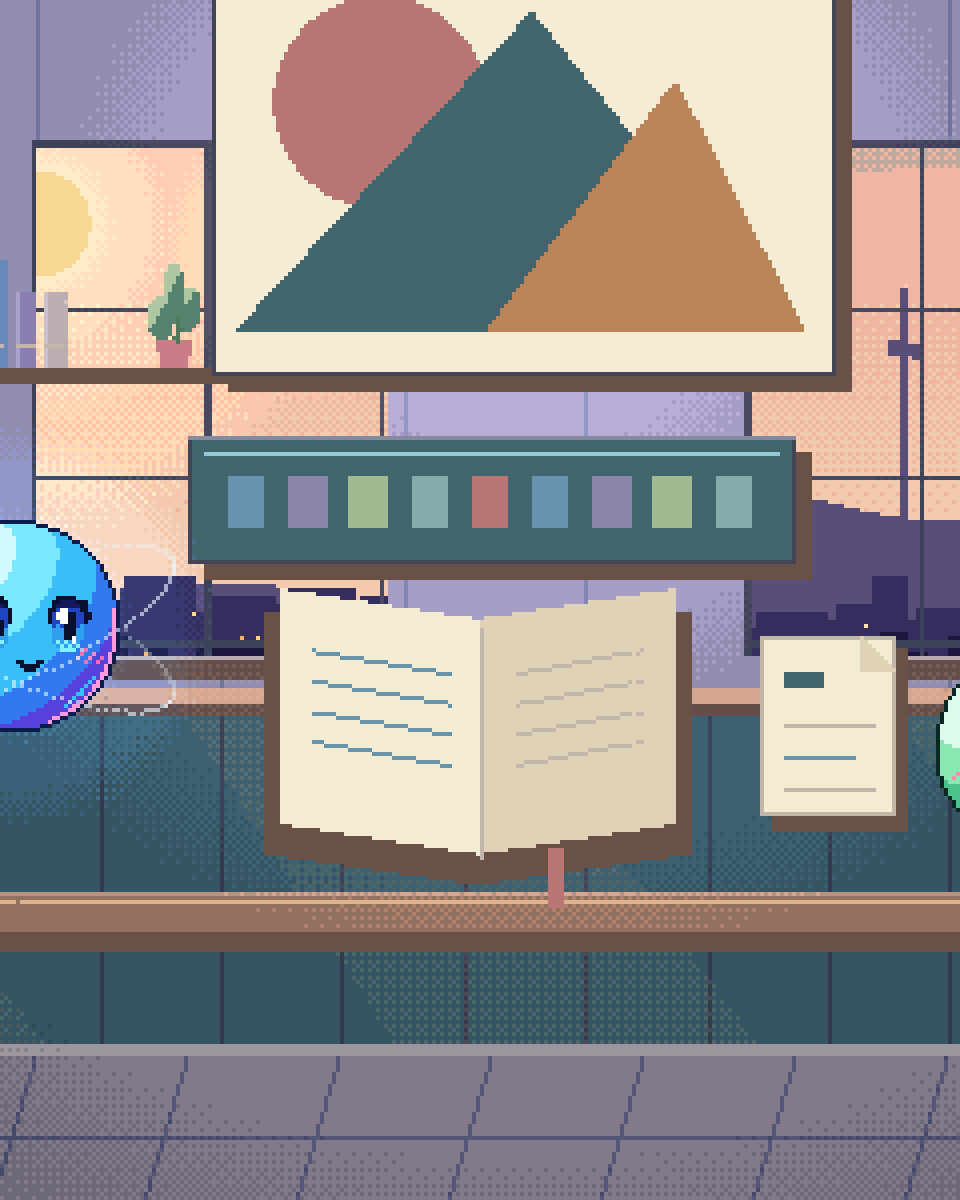 Pixel illustration for Claude Fable 5.1 in Production: document strips fitted into a bounded context frame.