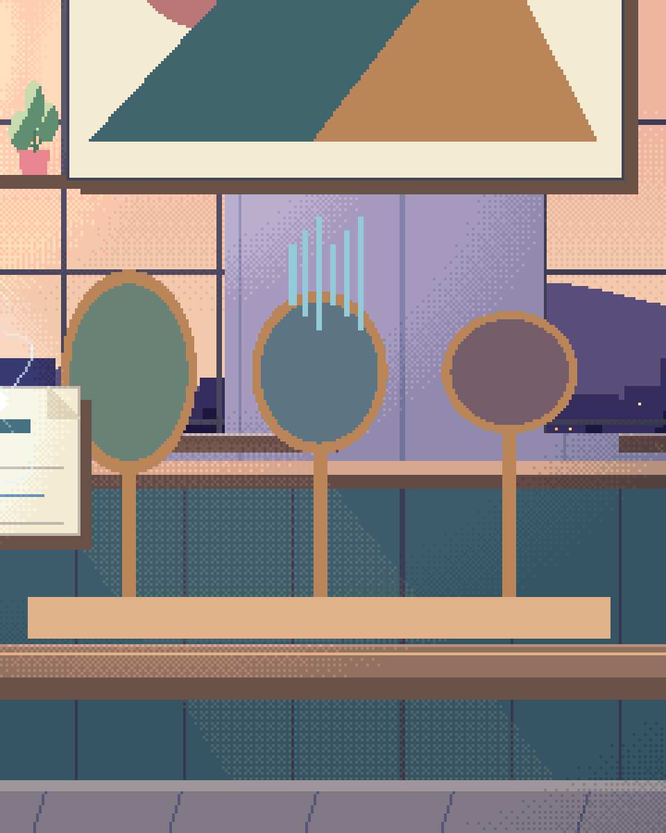 Pixel illustration for Gemini for Enterprise: sound, image and document samples converging at a glass lens.