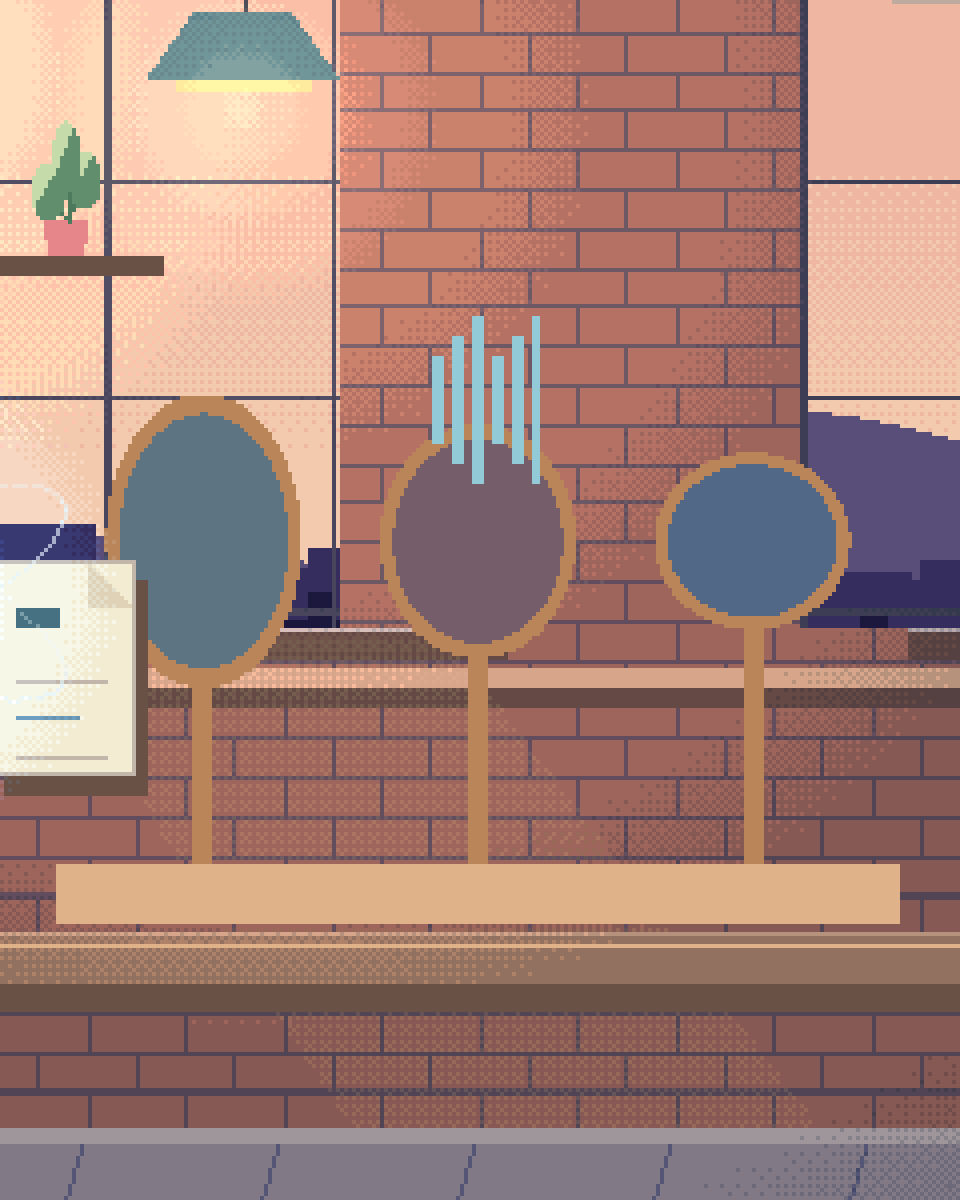 Pixel illustration for Multimodal AI: sound, image and document samples converging at a glass lens.