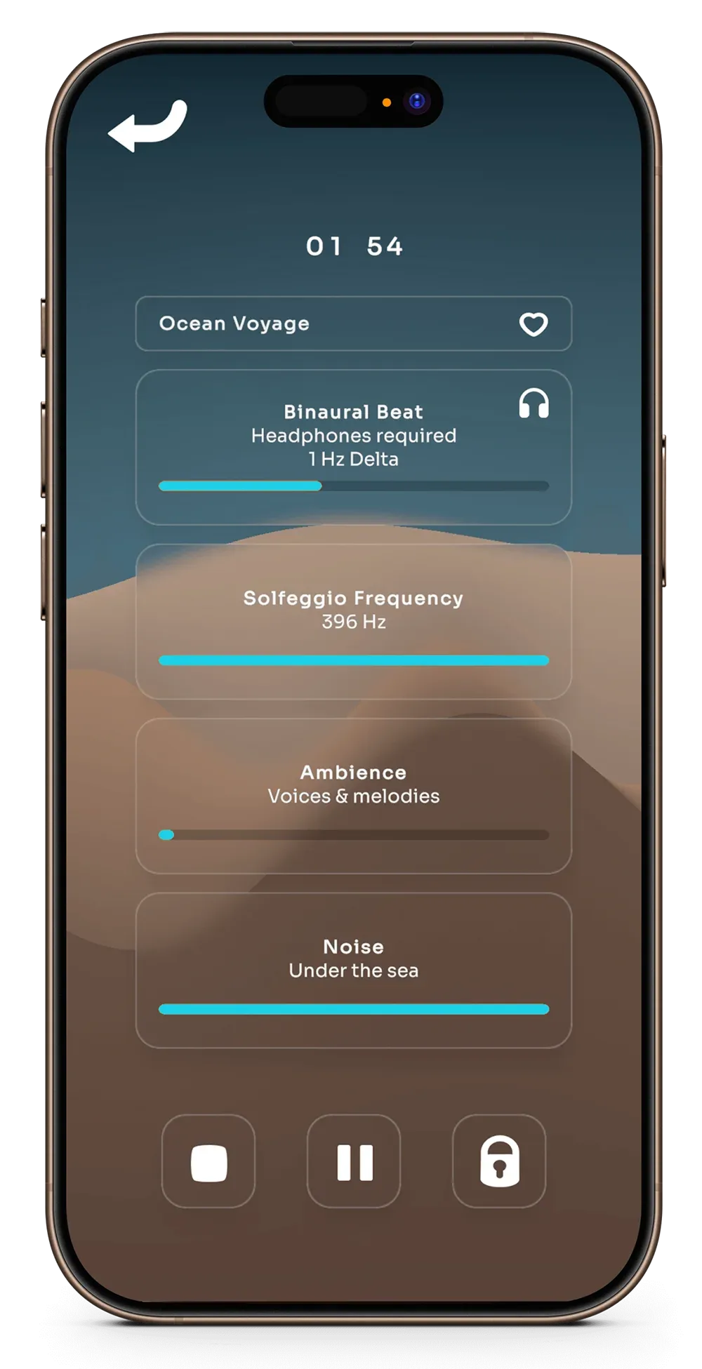 Sonora app screen: the user’s journey view.