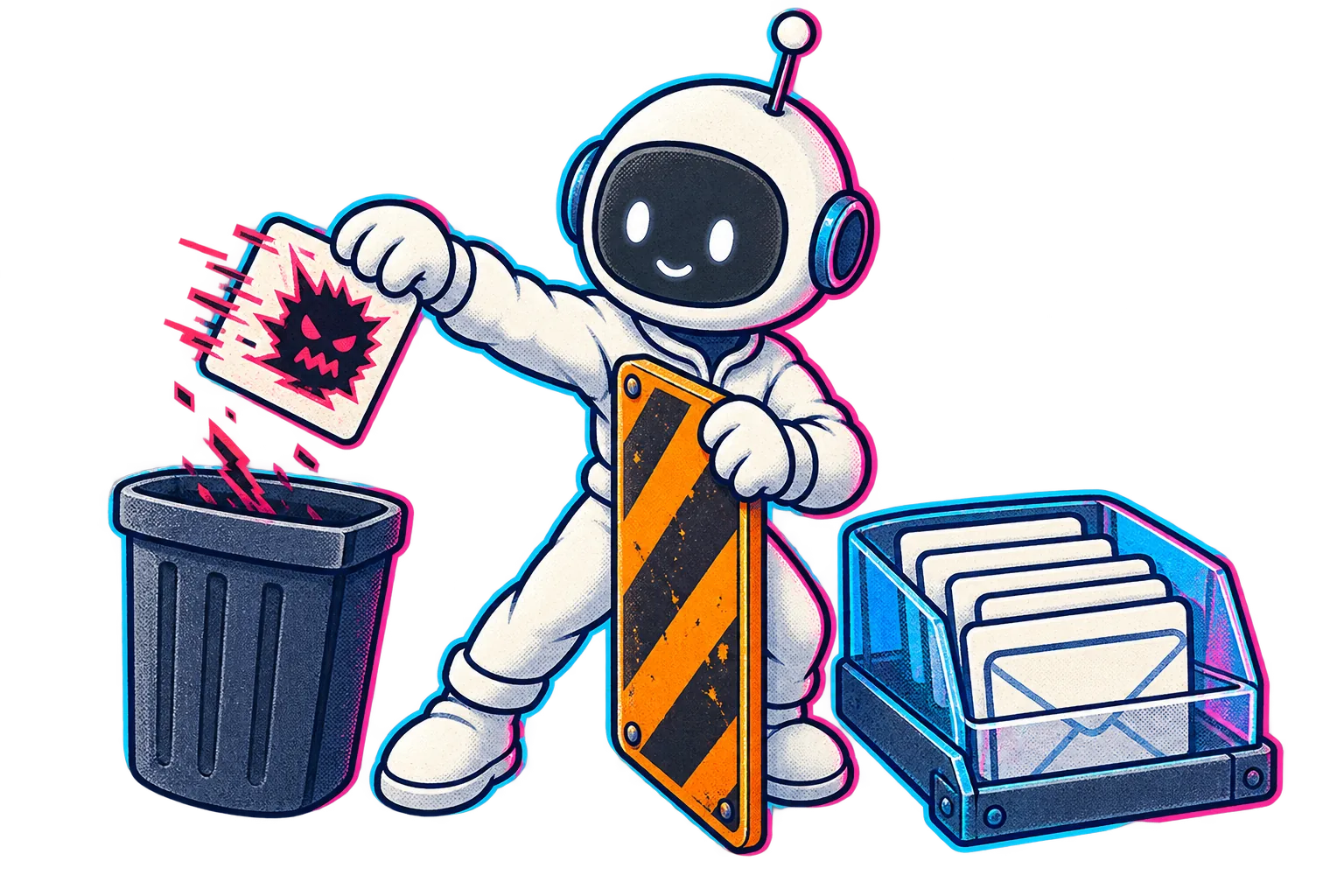 The Little Builder separates an untrusted message card from an approved evidence tray.